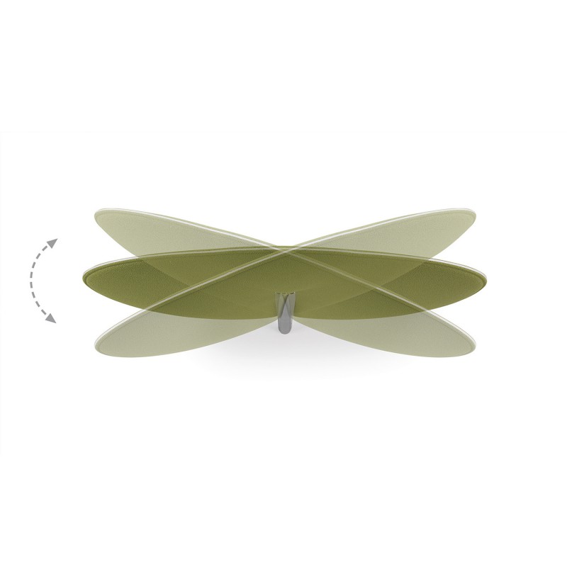 Snowsound Botanica Leaf, detail laat zien hoe het akoestische 'blad' gedraaid kan worden