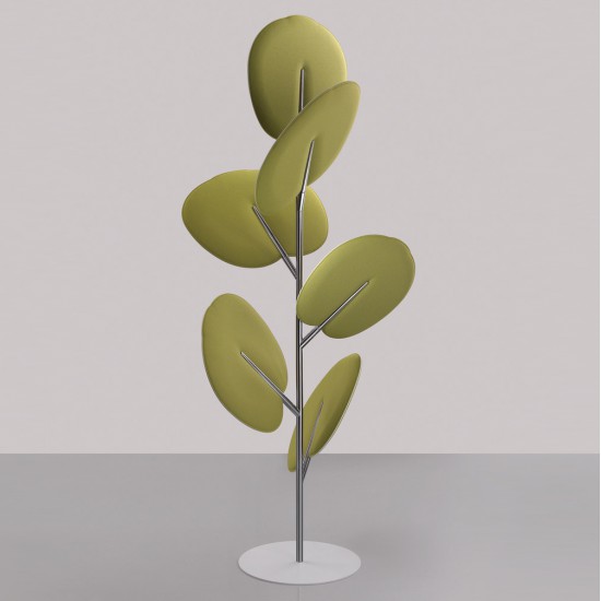 Snowsound Botanica Totem, vrijstaand akoestisch object met zes groene 'bladeren'